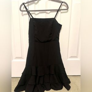 black ruffled dress